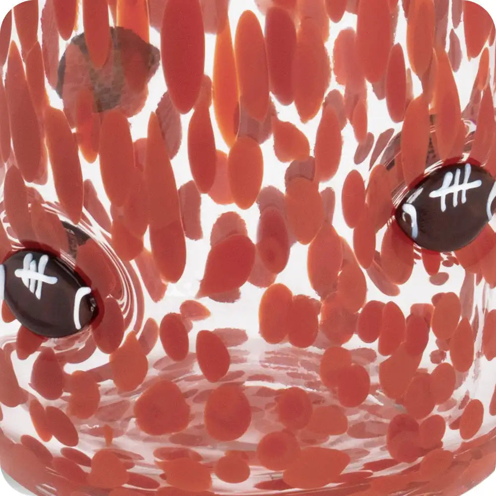 Red Football Charm Glass 17oz