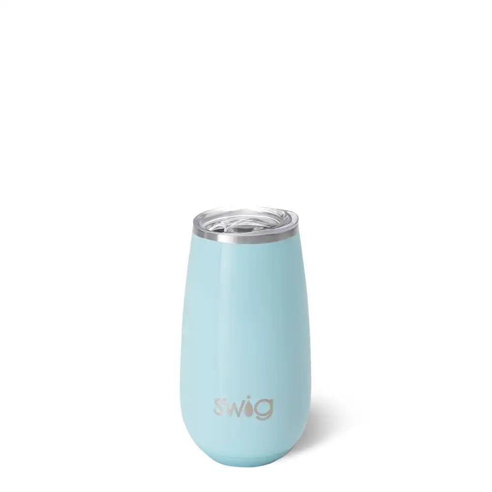 Shimmer Aquamarine Stemless Flute 6oz