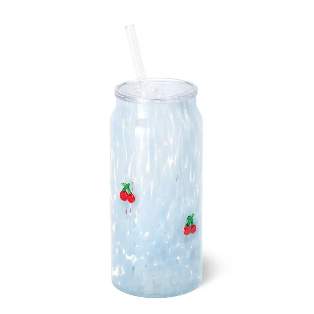 Cherry Pop Charm Soda Glass 23oz
