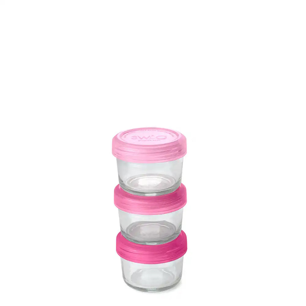 Pink 3pc Glass Food Storage Small Set